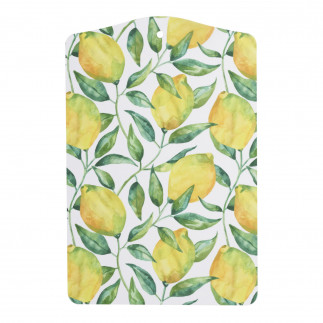 Planche a decouper bois lamine imprime citrons Klippan Lemon tree
