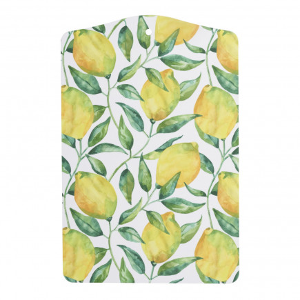 Planche a decouper bois lamine imprime citrons Klippan Lemon tree