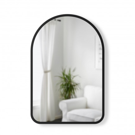 Miroir mural arc de cercle design caoutchouc noir Umbra Hub