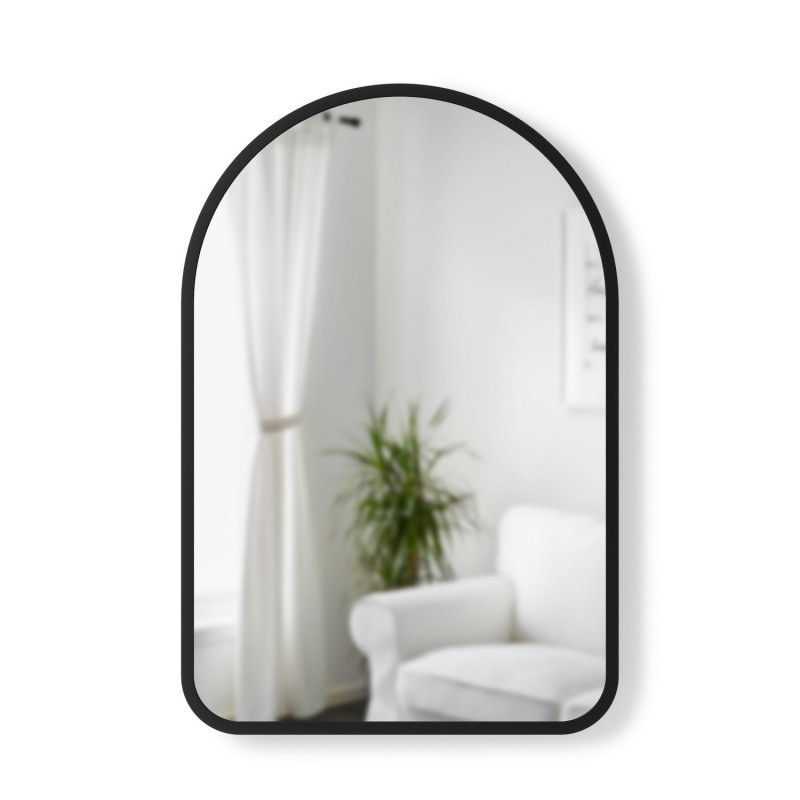 Miroir mural arc de cercle design caoutchouc noir Umbra Hub