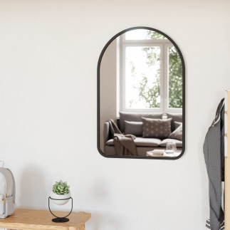 Miroir mural arc de cercle design caoutchouc noir Umbra Hub