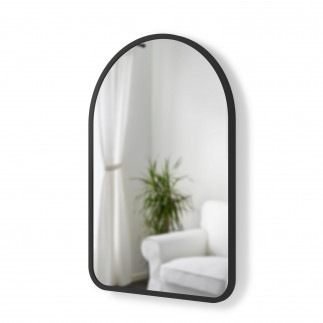 Miroir mural arc de cercle design caoutchouc noir Umbra Hub