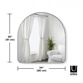 Grand miroir mural arche metal design epure Umbra Hubba