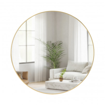 umbra hubba tres grand miroir mural rond cadre laiton 1012715-104