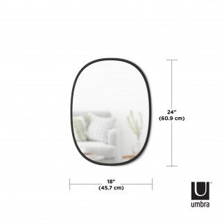 miroir mural ovale umbra hub noir 1013765-040