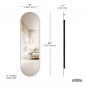 Grand miroir mural ovale métal Umbra Hubba Pill Grand miroir mural ovale métal Umbra Hubba Pill