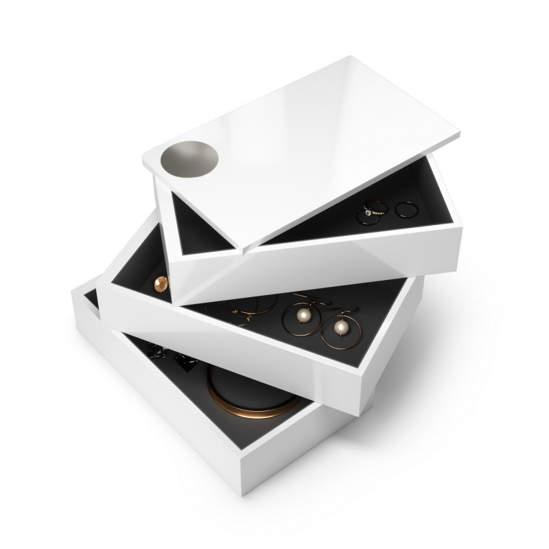 boite a bijoux blanche umbra 308712-660 spindle box