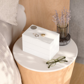 boite a bijoux blanche umbra 308712-660 spindle box