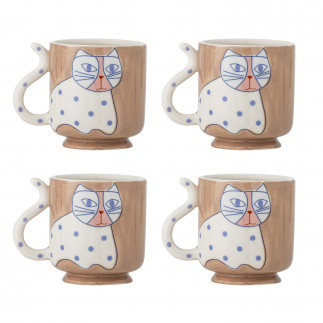 Mug chat gres Bloomingville Missy set de 4