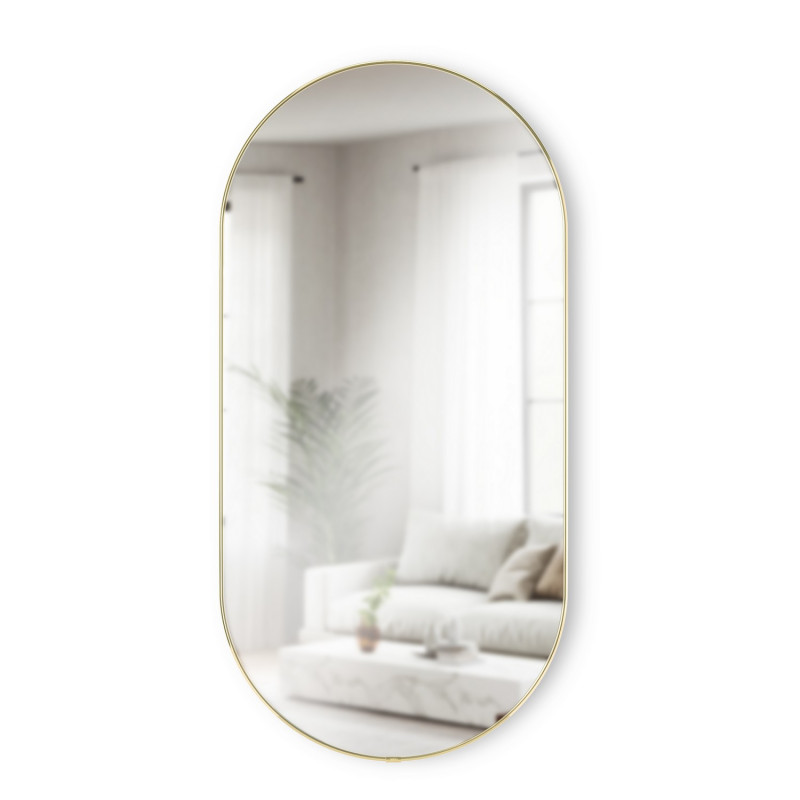 Miroir mural ovale cadre fin metal Umbra Hubba Pill