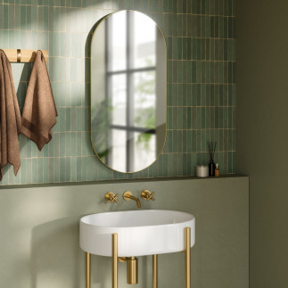 Miroir mural ovale cadre fin metal Umbra Hubba Pill