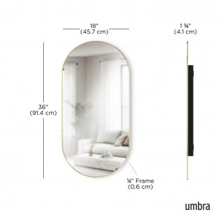Miroir mural ovale cadre fin metal Umbra Hubba Pill