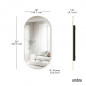 Miroir mural ovale cadre fin metal Umbra Hubba Pill