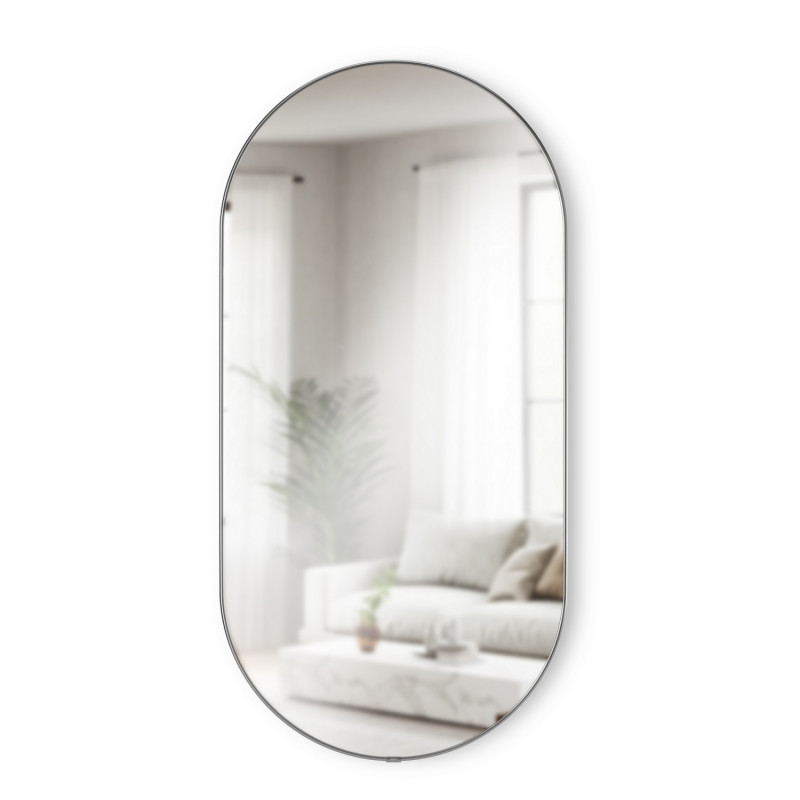 Miroir mural ovale cadre fin design metal Umbra Hubba Pill Miroir mural ovale cadre fin design metal Umbra Hubba Pill