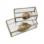 Set de 2 boites a bijoux verre laiton Madam Stoltz Leaf