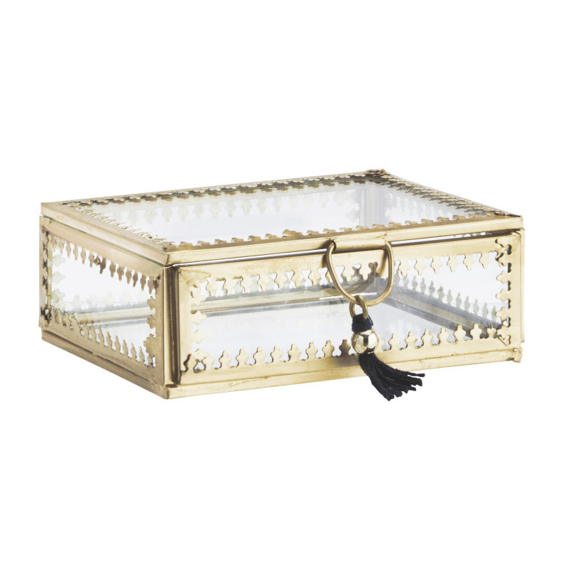 Petite boite à bijoux verre laiton Madam Stoltz
