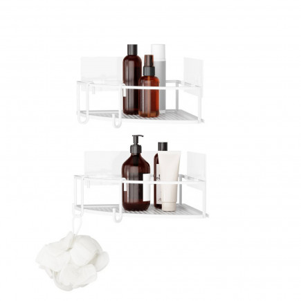 Etagere de douche d angle acier design Umbra Cubiko set de 2