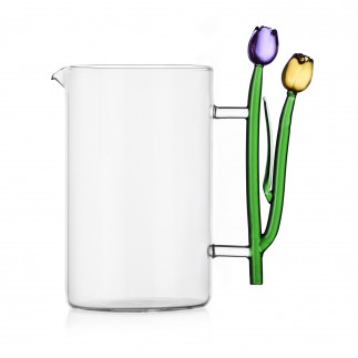 Carafe a eau verre fleurs tulipes Ichendorf Milano Botanica Tulips