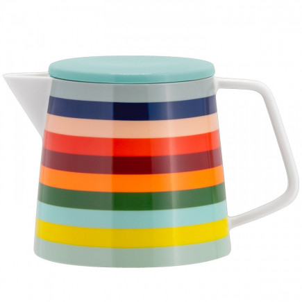 Theiere porcelaine rayures multicolores Remember Lorenzo