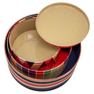 Boites rondes metal decoatives couleur Remember Klara set de 3