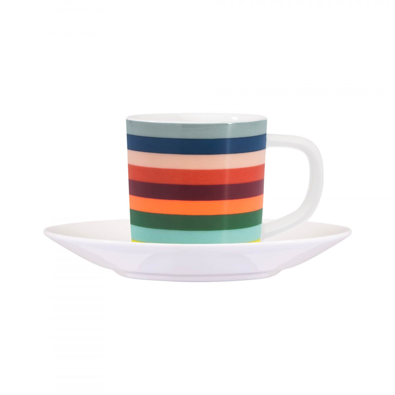 Tasse espresso soucoupe rayures couleur Remember Lorenzo