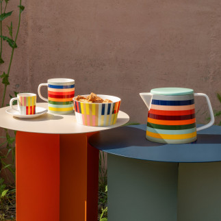 Tasse espresso soucoupe rayures couleur Remember Lorenzo