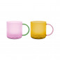 Mug verre couleur design Remember Fred set de 2