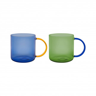 Mug verre desgn couleur Remember Fred set de 2