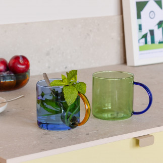 Mug verre desgn couleur Remember Fred set de 2