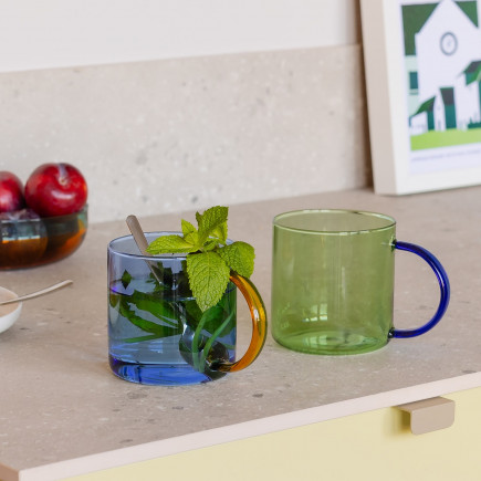 Mug verre desgn couleur Remember Fred set de 2