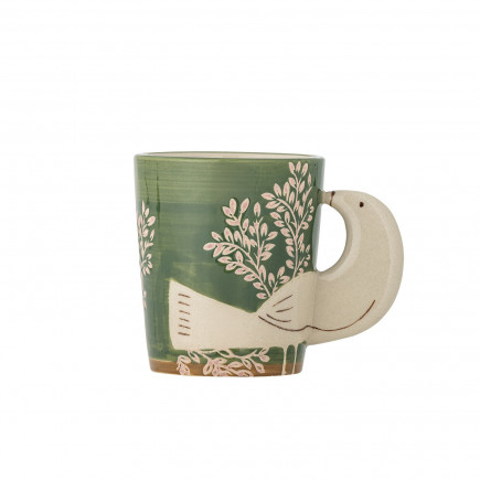 Tasse a cafe gres peint oiseau colombe Bloomingville Hezha