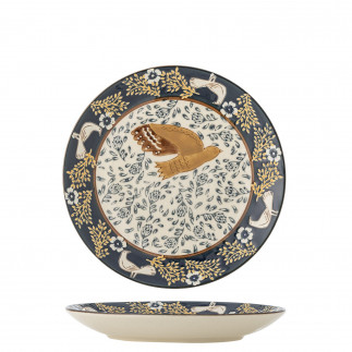 Petite assiette peinte oiseau colombe Bloomingville Hezha