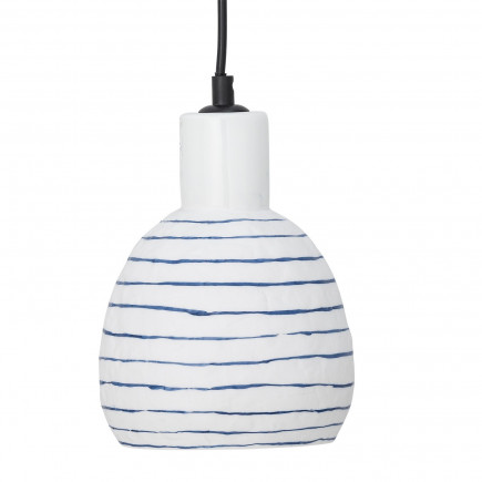 Petite suspension gres peint rayures Bloomingville Elga