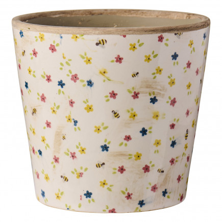 Cache pot ceramique petites fleurs multicolore IB Laursen