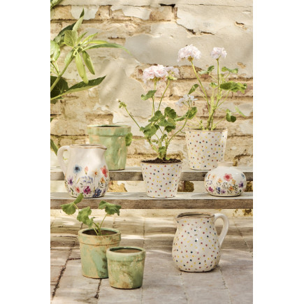 Cache pot ceramique petites fleurs multicolore IB Laursen