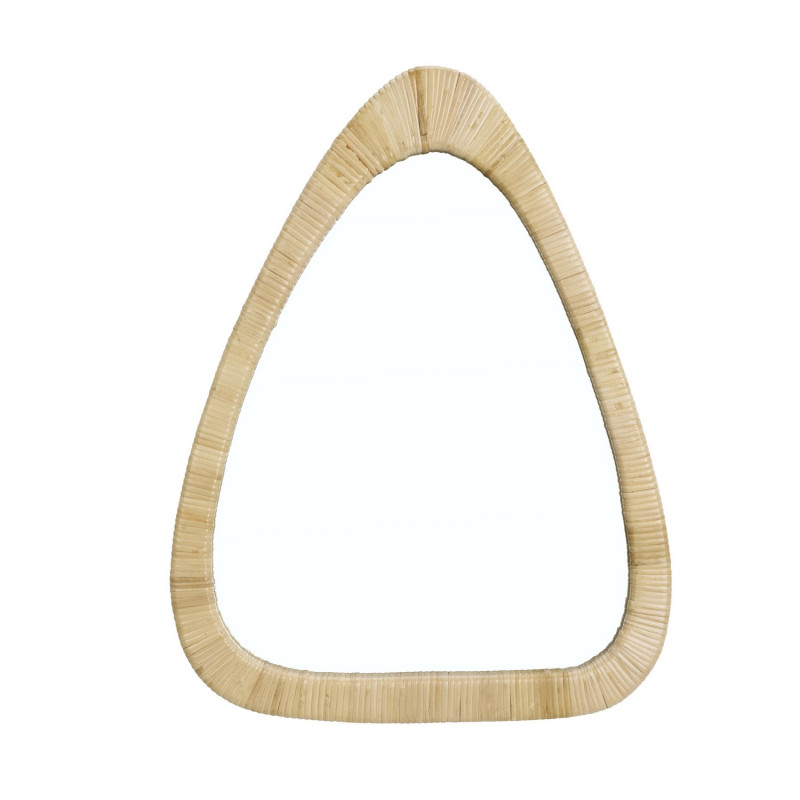Miroir mural triangle boheme bois bambou naturel Madam Stoltz