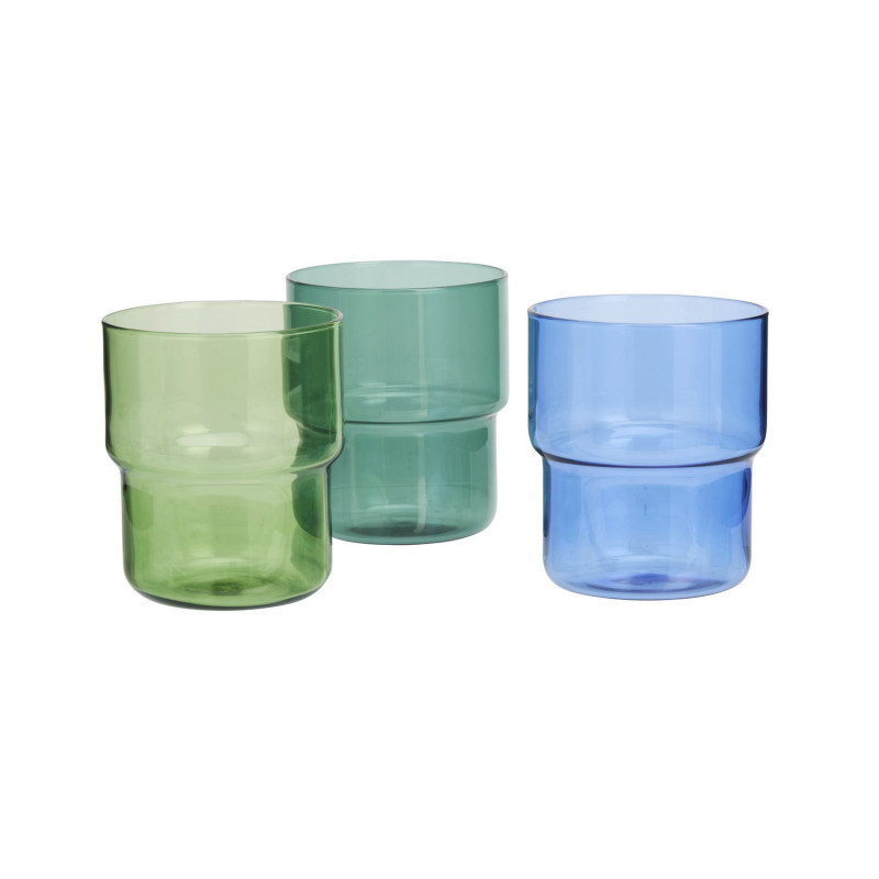 Verres a eau couleur Madam Stoltz set de 3