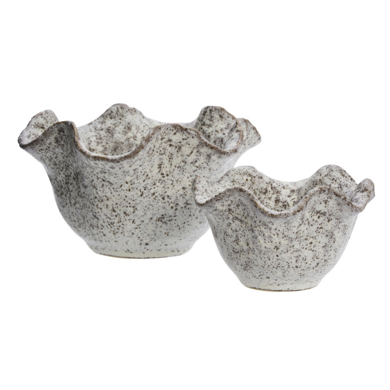 Bols decoratifs gres Madam Stoltz set de 2