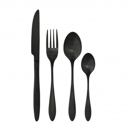 Couverts de table noir mat acier inox Madam Stoltz