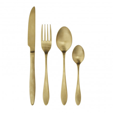 Couverts de table dore laiton brosse Madam Stoltz