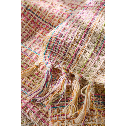 Plaid coton colore franges IB Laursen