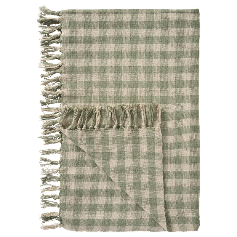 Plaid a carreaux coton franges IB Laursen