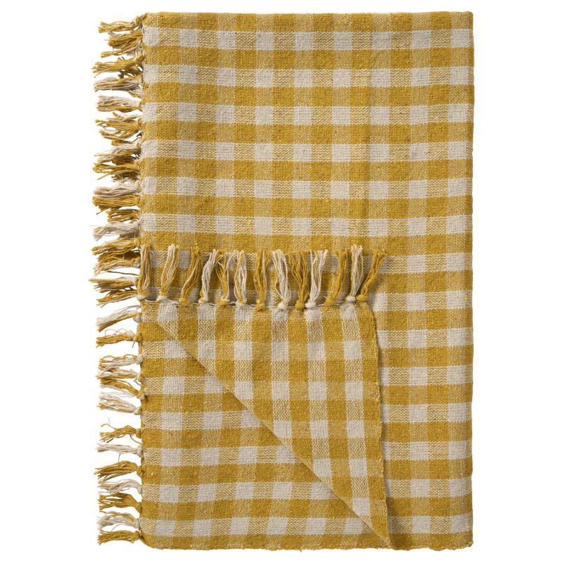 Plaid a carreaux coton franges IB Laursen