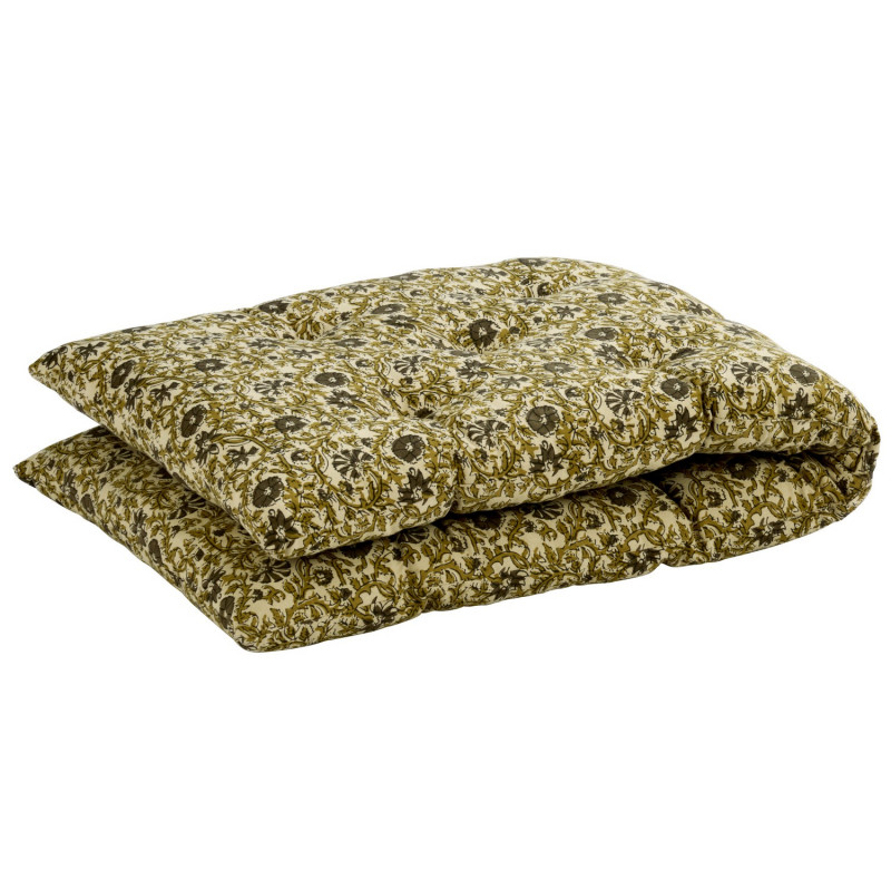 Matelas de banc assise imprime floral vert Madam Stoltz