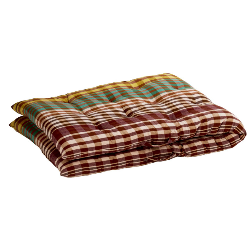 Matelas imprime carreaux multicolores coton Madam Stoltz
