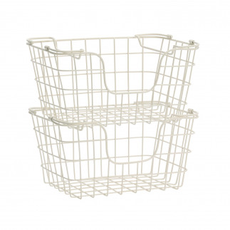 Panier fil de fer rangement empilable Madam Stoltz