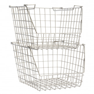 Panier rangement empilable fil de fer Madam Stoltz