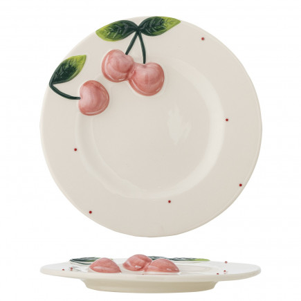 Assiette decorative cerises relief Bloomingville Berrie