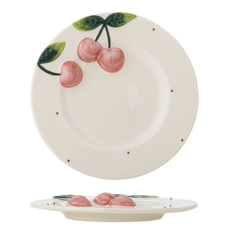 Assiette decorative cerises relief Bloomingville Berrie
