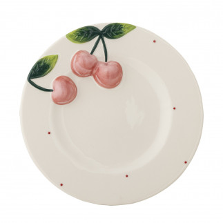 Assiette decorative cerises relief Bloomingville Berrie